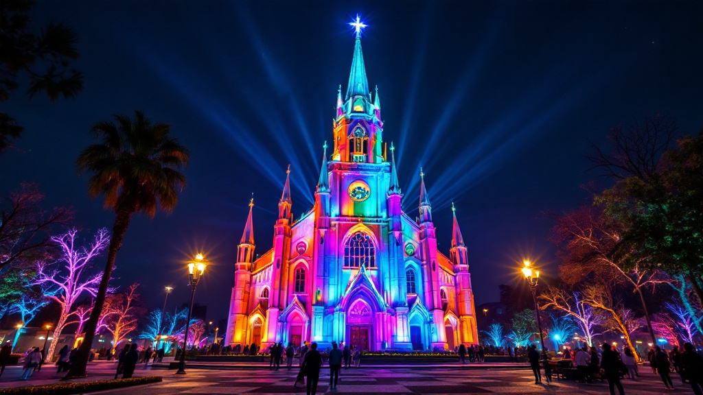 Catedral de Pedra em Canela ganha espetáculo de luzes e música à noite